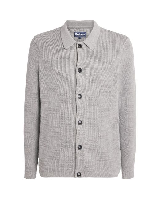 Barbour Gray Cotton Falton Cardigan for men