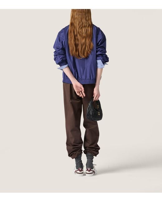 Miu Miu Brown Cotton Logo Track Pants