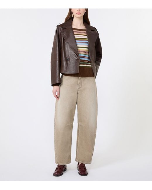Weekend by Maxmara Multicolor Cotton Stripe Boat-Neck Sweater