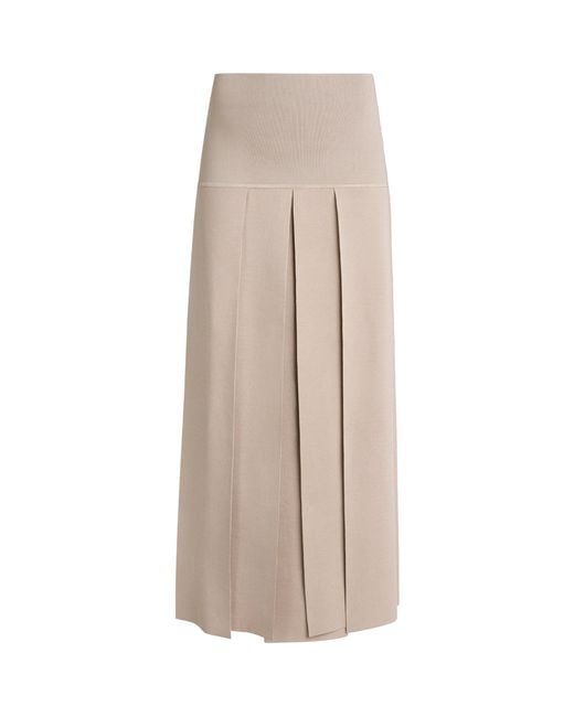Alaïa Natural Pleated Midi Skirt