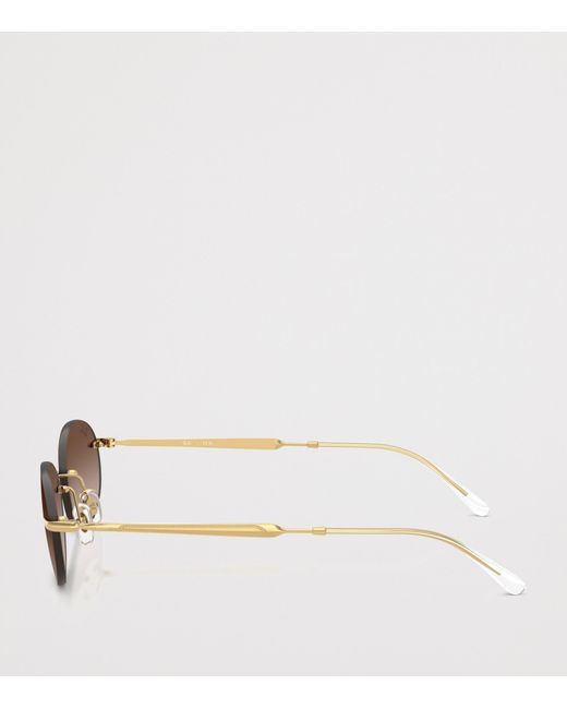 Ray-Ban Brown 0Rb3707 Metal Oval Sunglasses