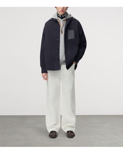 Loewe Blue Pocket Anagram Overshirt for men
