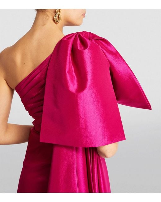 Rachel Gilbert Pink Bow-detail Alessandra Gown