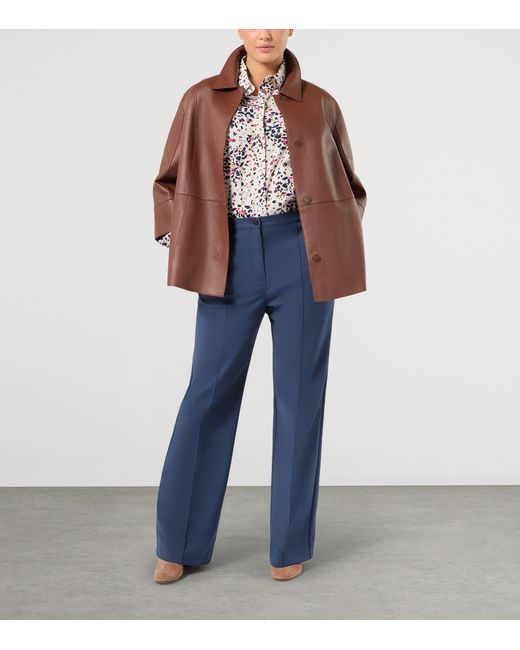 Marina Rinaldi Blue Tailored Straight Trousers