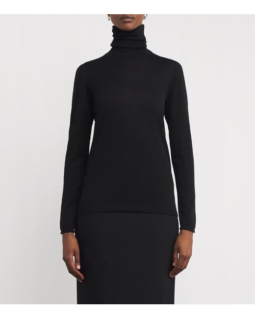Max Mara Black Virgin Wool Turtleneck Sweater