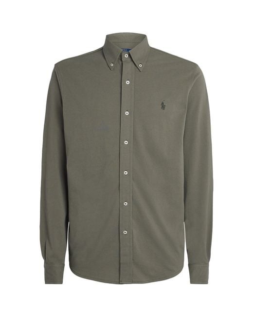 Polo Ralph Lauren Green Cotton Featherweight Mesh Shirt for men