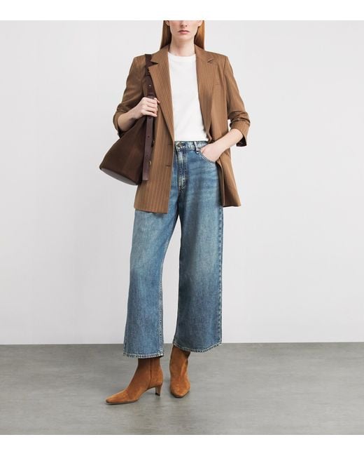 Rag & Bone Blue Andi High-Rise Wide-Leg Jeans