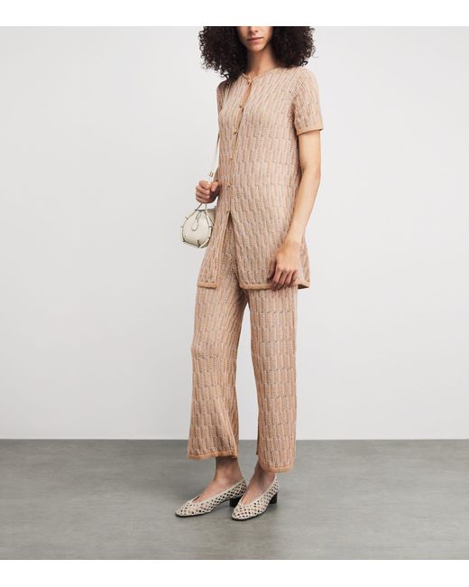 Lafayette 148 New York Natural Cotton Lace-Knit Cardigan