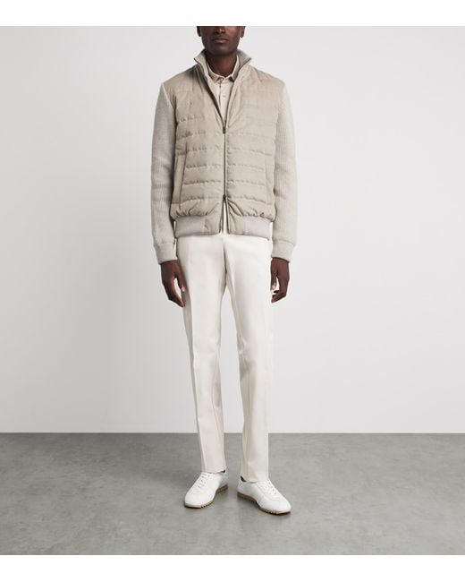 Herno Brown Quilted Hybrid Jacket for men