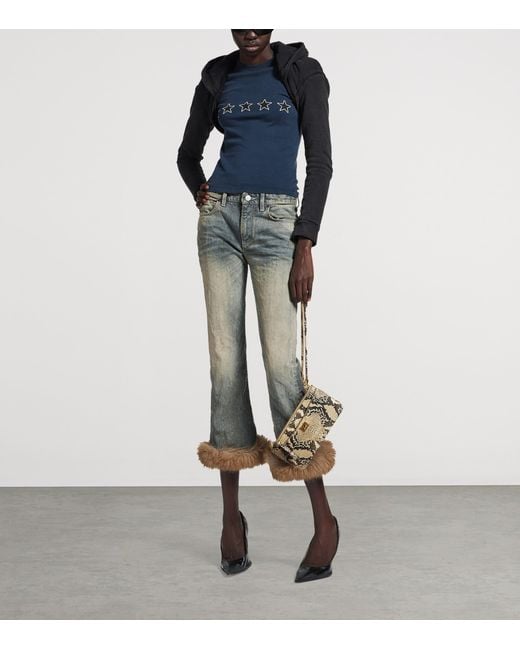 Balenciaga Metallic Calfskin Python-Embossed Pouch