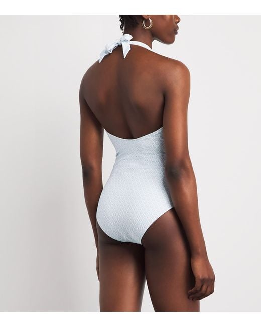 Heidi Klein White Halterneck Elba Swimsuit