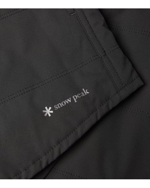 Snow Peak Black Water-repellent Insulated Shirt Jacket for men