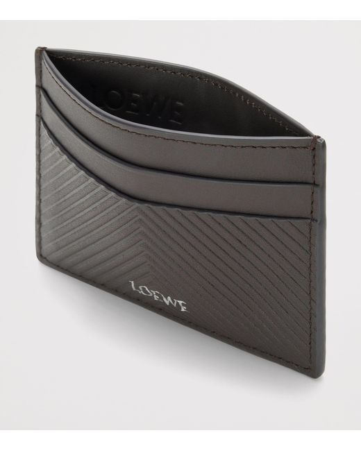 Loewe Black Leather Chevron Card Holder for men