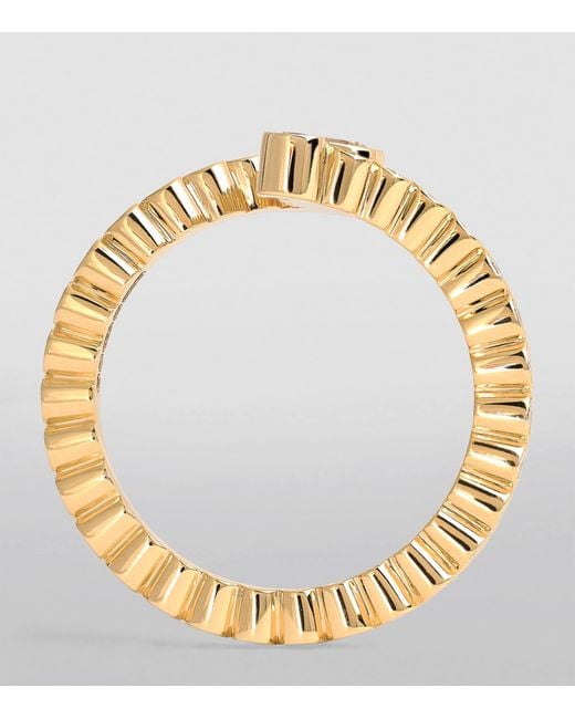 Sophie Bille Brahe Metallic And Diamond Ensemble 'I' Ring