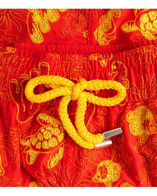 Vilebrequin Aquatic Life-Embroidered Mistral Swim Shorts for men