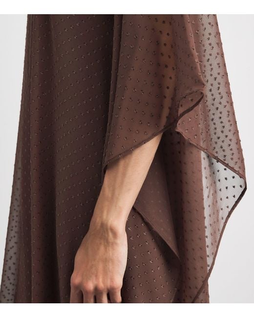 Taller Marmo Brown Silk-Blend Muscat Kaftan Maxi Dress