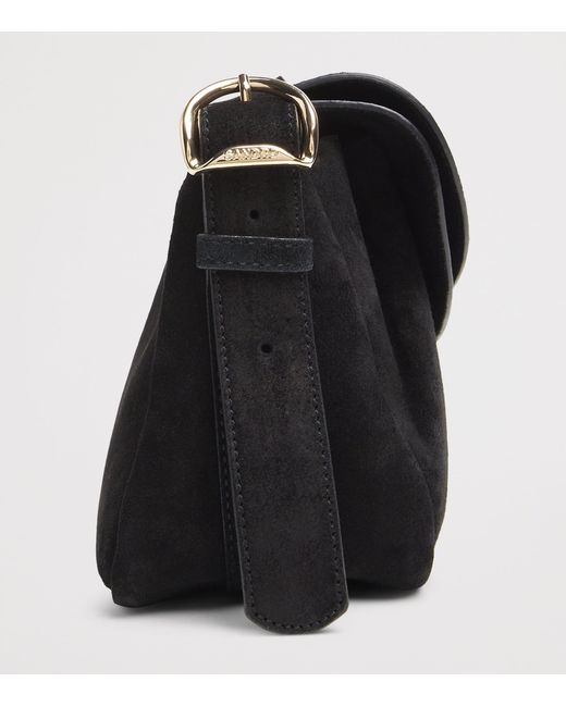 Sandro Black Suede Le Mambo Shoulder Bag
