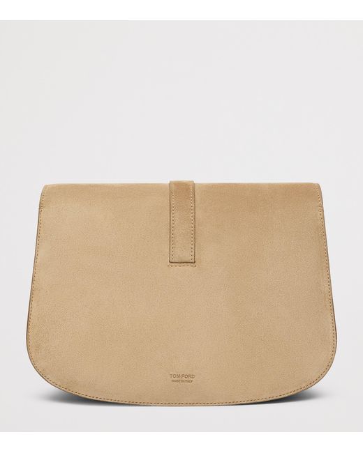 Tom Ford Natural Large Suede Cross-Body Bag