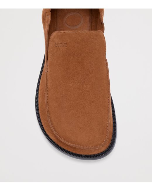 Loewe Brown Suede Flex Loafers for men