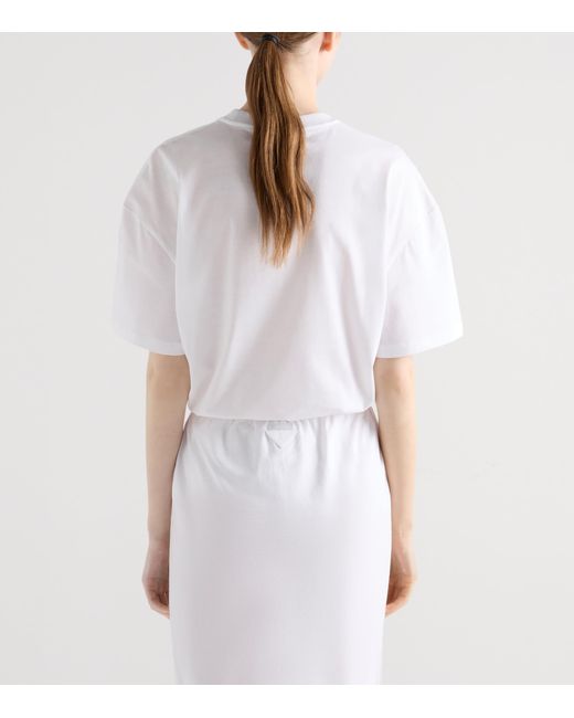 Prada White Cotton Jersey Oversized T-Shirt