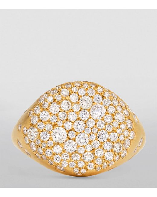 Nada Ghazal Metallic Yellow Gold And Diamond Malak Ring