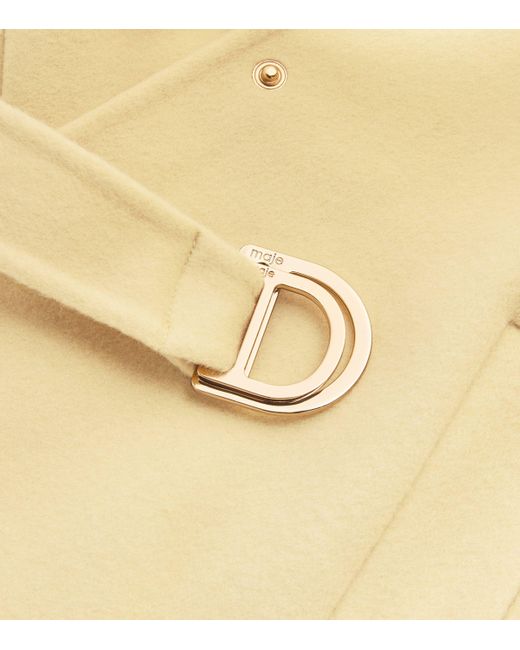 Maje Natural Wool-Blend Belted Jacket