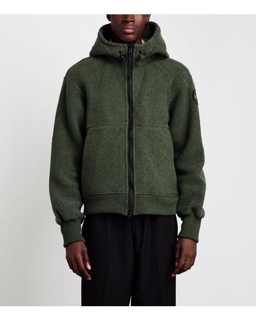 Canada Goose Green Wool-Blend Fleece Chilliwack Bomber Jacket for men