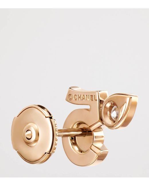 Chanel Metallic And Diamond Extrait De N°5 Stud Earrings