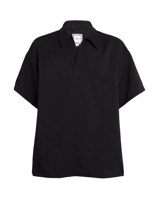 Wooyoungmi Black Embroidered Logo Polo Shirt for men