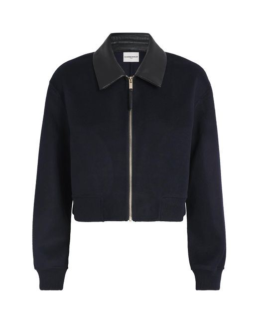 Claudie Pierlot Blue Wool-Blend Collared Jacket