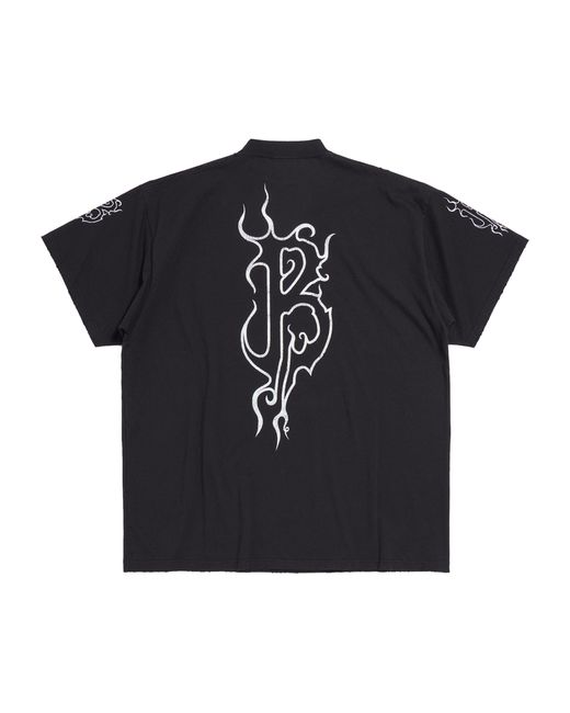 Balenciaga Black Cotton Oversized Logo T-shirt