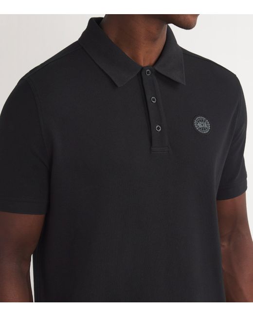 Canada Goose Black Cotton Logo Beckley Polo Shirt for men