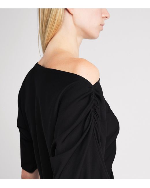Wolford Black Fluid Drape Midi Dress