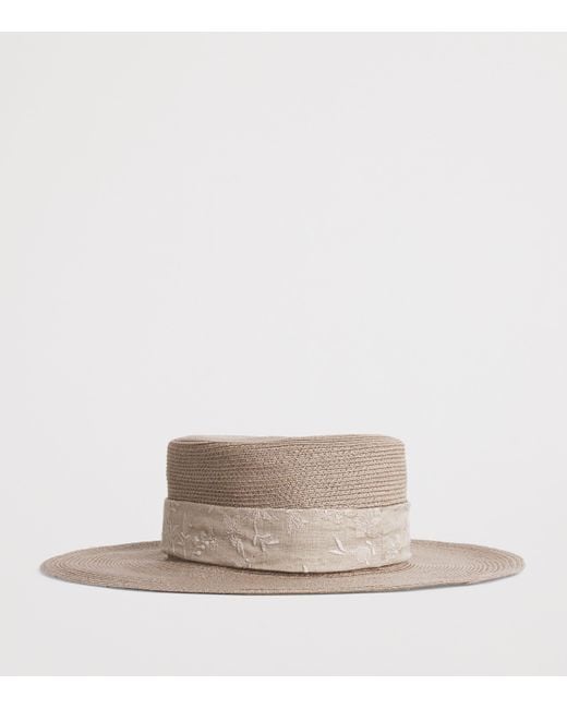 Eleventy White Linen Hat