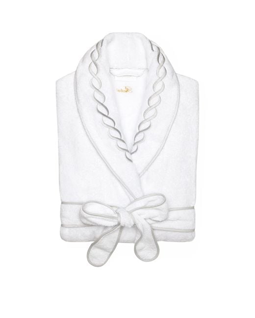 Pratesi White Cotton Treccia Bathrobe