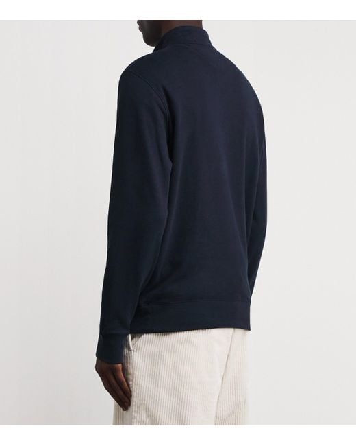 Polo Ralph Lauren Blue Cotton Quarter-Zip Sweatshirt for men