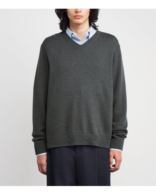 The Row Gray Memphis Cashmere Sweater for men