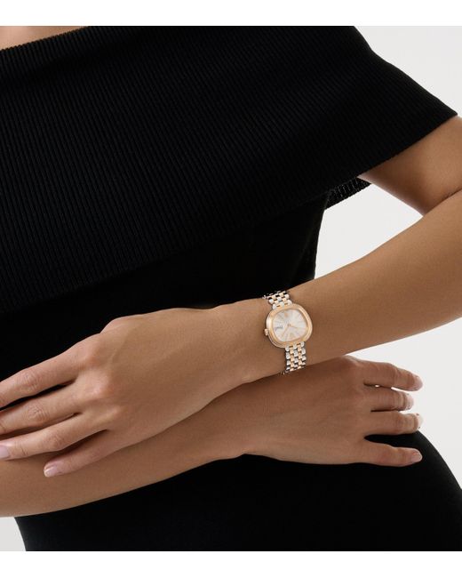 Piaget Metallic Stainless Steel And Rose Sixtie Watch