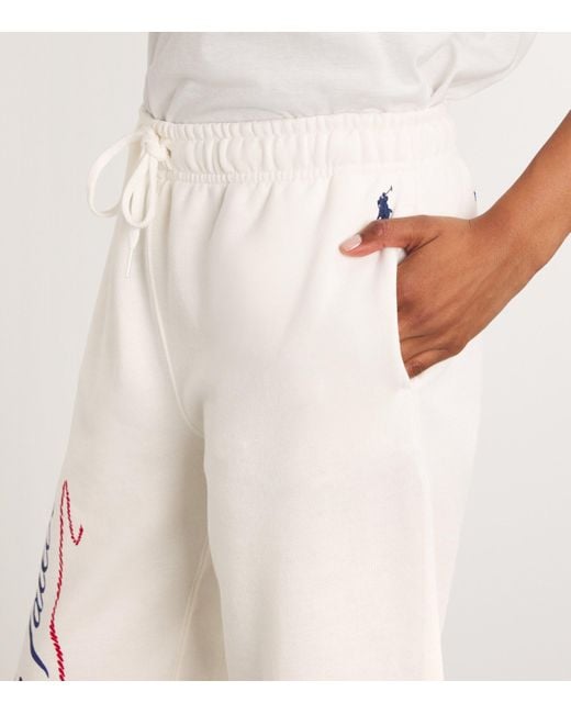 Polo Ralph Lauren White Nautical Logo Sweatpants