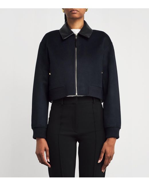 Claudie Pierlot Blue Wool-Blend Collared Jacket