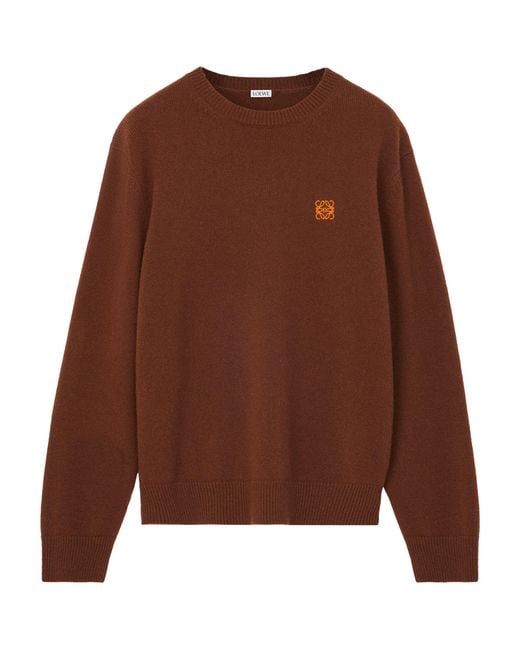 Loewe Brown Wool Anagram Sweater for men
