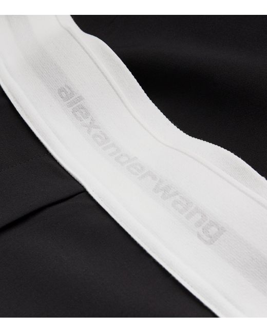 Alexander Wang Black Wool-Blend Elasticated High-Rise Tailored Trousers