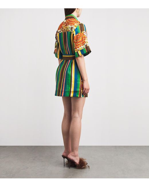 ALÉMAIS Green Linen Charlie Mini Shirt Dress