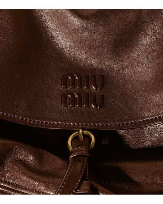 Miu Miu Brown Leather Rendez-Vous Shoulder Bag