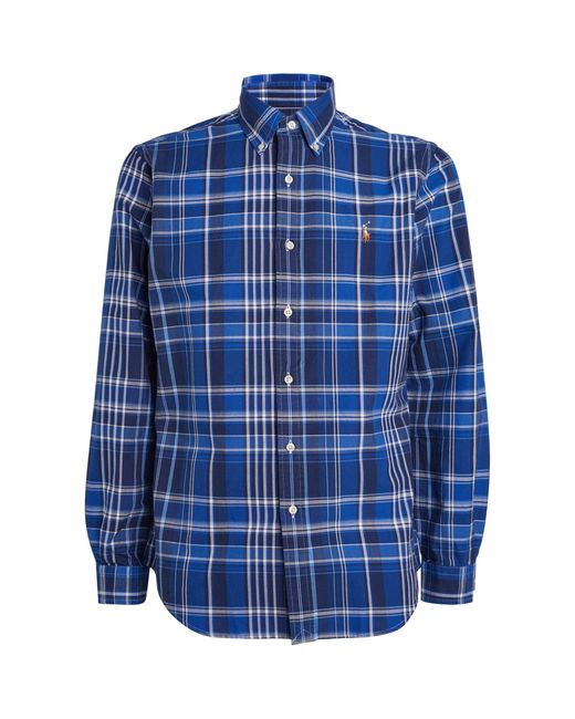 Polo Ralph Lauren Blue Check Oxford Shirt for men