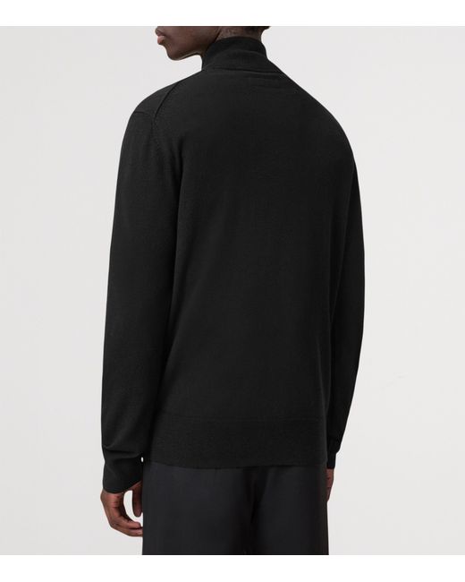 AllSaints Black Kilburn Quarter-Zip Sweater for men