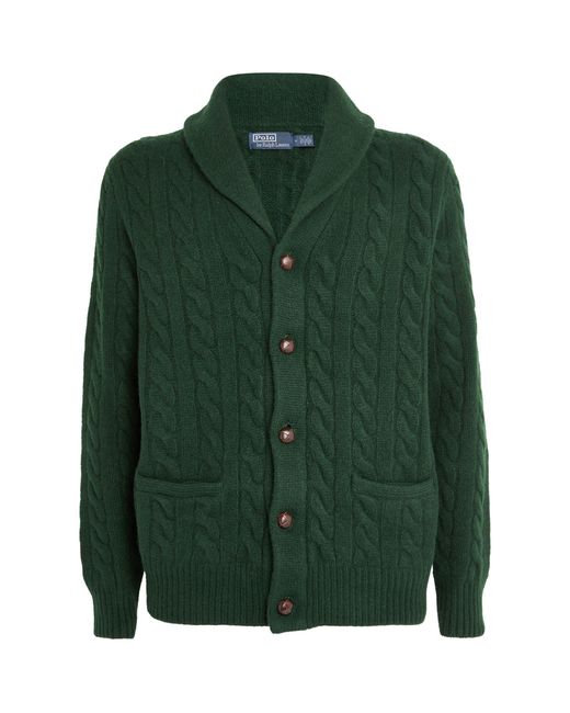 Polo Ralph Lauren Green Wool-cashmere Shawl-collar Cardigan for men