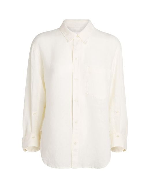 Citizens of Humanity White Linen Shrunken Kayla Shirt