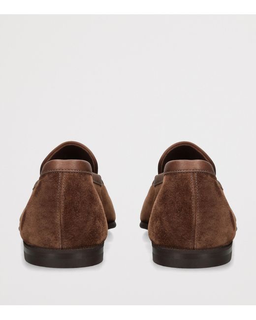 John Lobb Brown Suede Tyne Ii Loafers for men