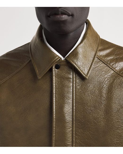 LE17SEPTEMBRE Green Faux Leather Jacket for men